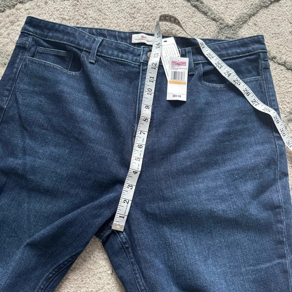 🎉 SALE 🎉 NWT Vineyard Vines Straight High Rise Crop Women's Dark Blue Jeans - Picture 7 of 15